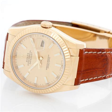 men's rolex leather strap